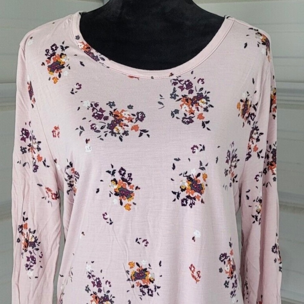 LOFT Women's 3/4 Sleeve Pink Floral Lightweight Shirt Sz Medium Ann Taylor